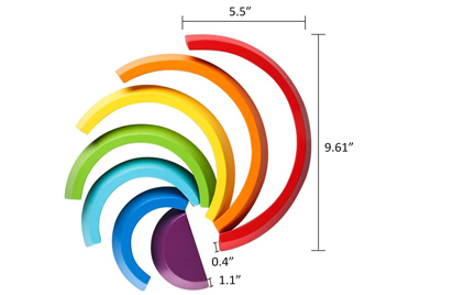 LM KIDS Wooden Rainbow Building Blocks