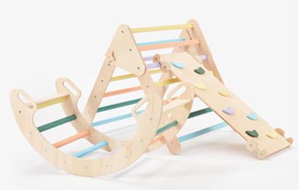 LM KIDS Triangulo Pikler Montessori Pickler Triangle Wooden Kids Climbing Frame Pikler Triangle Set