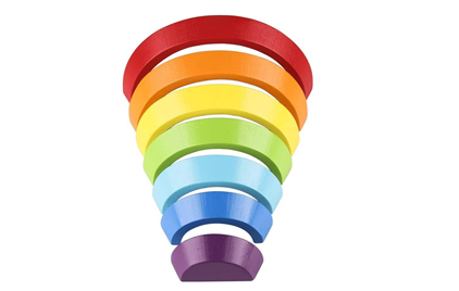 LM KIDS Wooden Rainbow Building Blocks