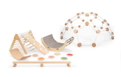 LM KIDS Indoor Playground Wooden Kids Climbing Toys Pikler Triangle Set