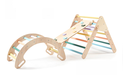 LM KIDS Triangulo Pikler Montessori Pickler Triangle Wooden Kids Climbing Frame Pikler Triangle Set