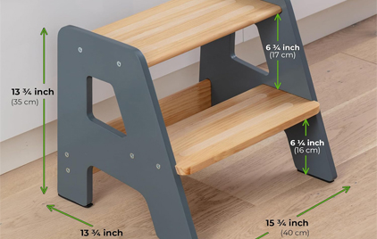 LM KIDS Wooden Step Stools for Kids