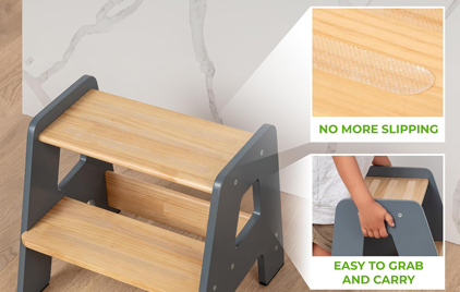 LM KIDS Wooden Step Stools for Kids